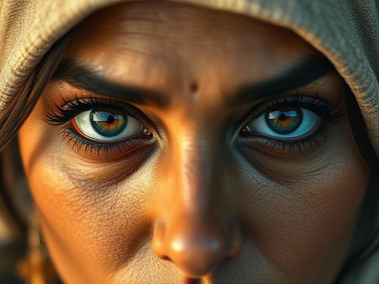 a close up of a woman's face